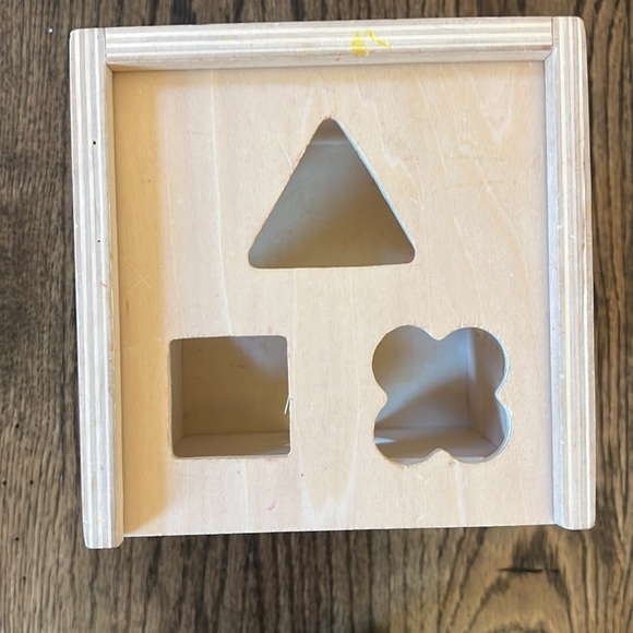 Melissa & Doug Shape Sorting Cube and Jumbo Wooden Geometric Shapes Puzzle - Picture 5 of 16